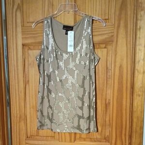 Dana Buchman Gold Sequin Tank Top